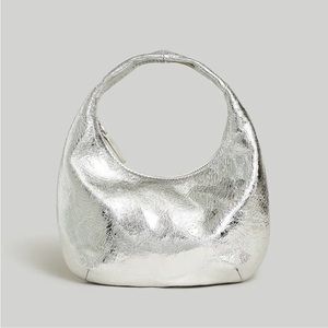 NWT Madewell silver metallic mini hobo bag